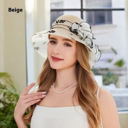 image-Sun Hat Female Organza Bucket Hat Sun Shade UV Protection
