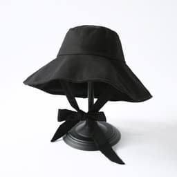 image-Solid Color Foldable Big Brim Lace-up Hat