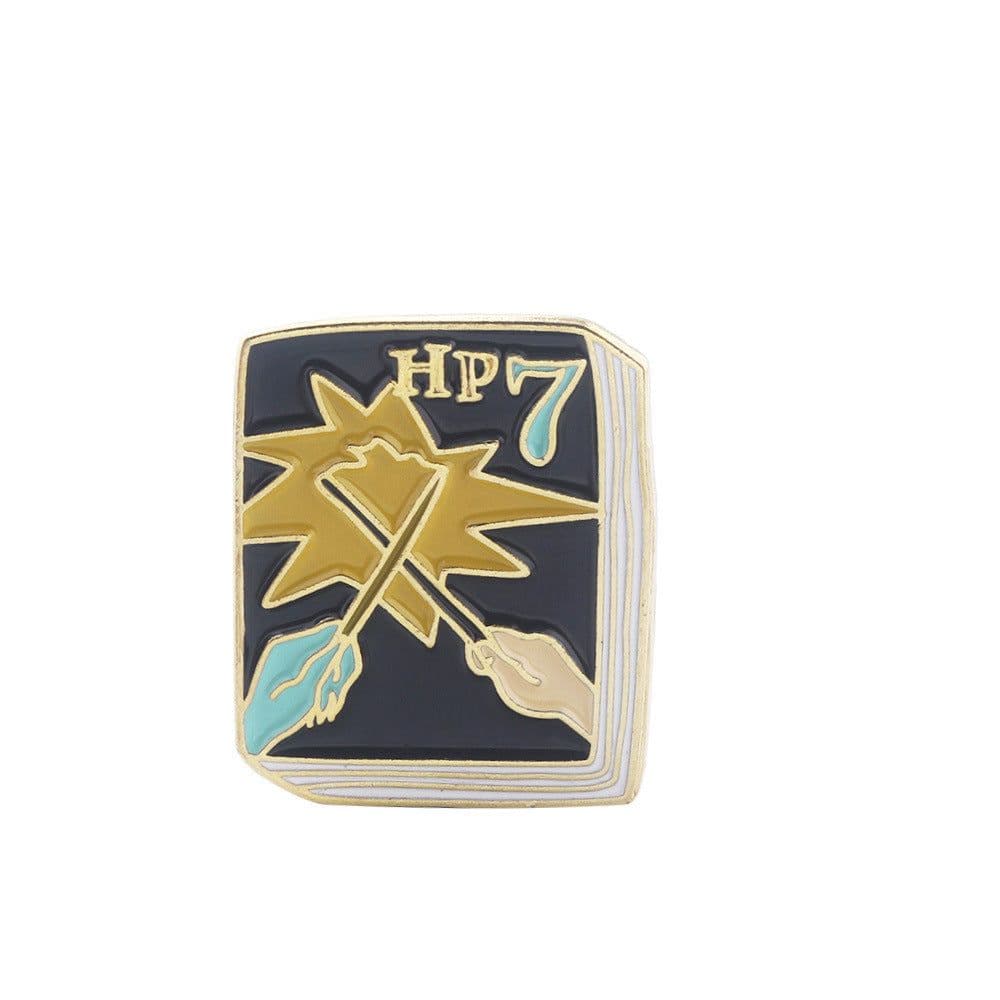 image-Harried Wizard student Enamel Pin Brooches Potters 1-7 books Micro Chapter Badge Metal Brooch Badge Collar Jewelry