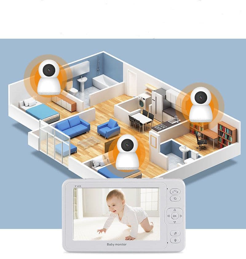 image-5 Inch Large Screen Baby Monitor Baby Monitor Home 1080P High-Definition Baby Care Device