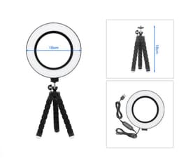 image-Compatible with Apple, Fill Light Bracket LED Ring Light Octopus Tripod 6 Inch Live Light Desktop Shaking Photo