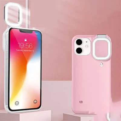 image-Compatible with Apple, Compatible with Apple , New Ring Flashing Light Mobile Phone Case Net Celebrity Live Selfie Beauty Supplement Light Iphone12 Mobile Phone Protective Case