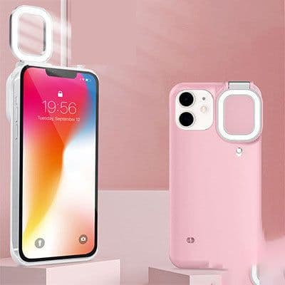 image-Compatible with Apple, Compatible with Apple , New Ring Flashing Light Mobile Phone Case Net Celebrity Live Selfie Beauty Supplement Light Iphone12 Mobile Phone Protective Case