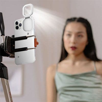 image-Compatible with Apple, Compatible with Apple , New Ring Flashing Light Mobile Phone Case Net Celebrity Live Selfie Beauty Supplement Light Iphone12 Mobile Phone Protective Case