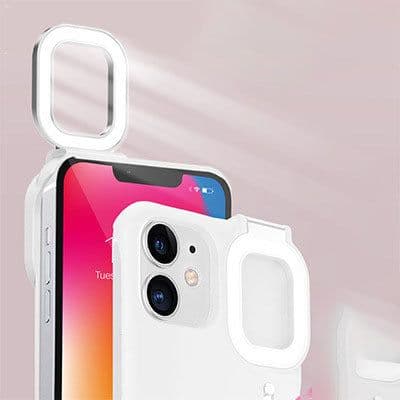 image-Compatible with Apple, Compatible with Apple , New Ring Flashing Light Mobile Phone Case Net Celebrity Live Selfie Beauty Supplement Light Iphone12 Mobile Phone Protective Case