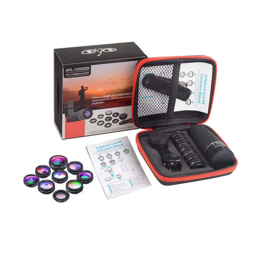 image-Mobile Phone External High-definition Fisheye Telephoto Wide-angle Adjustable Lens Set