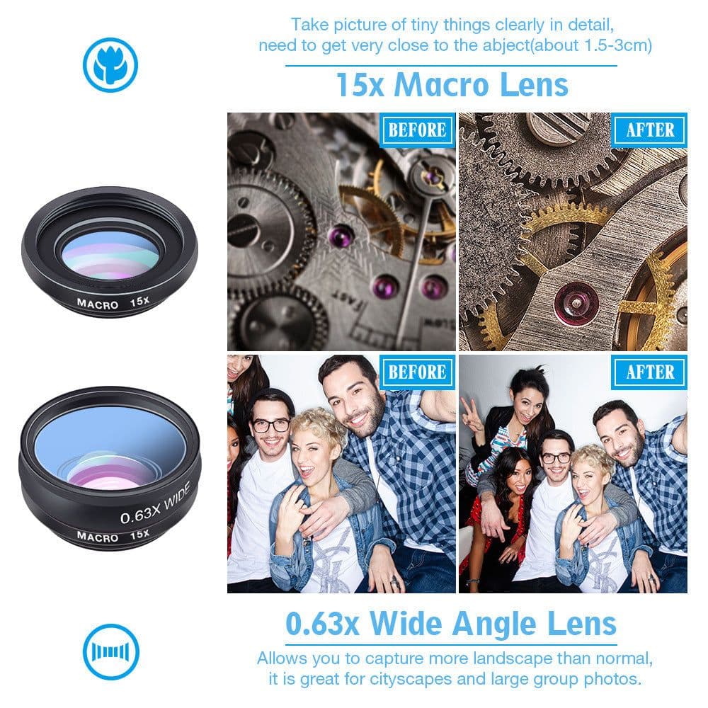 image-Mobile Phone External High-definition Fisheye Telephoto Wide-angle Adjustable Lens Set