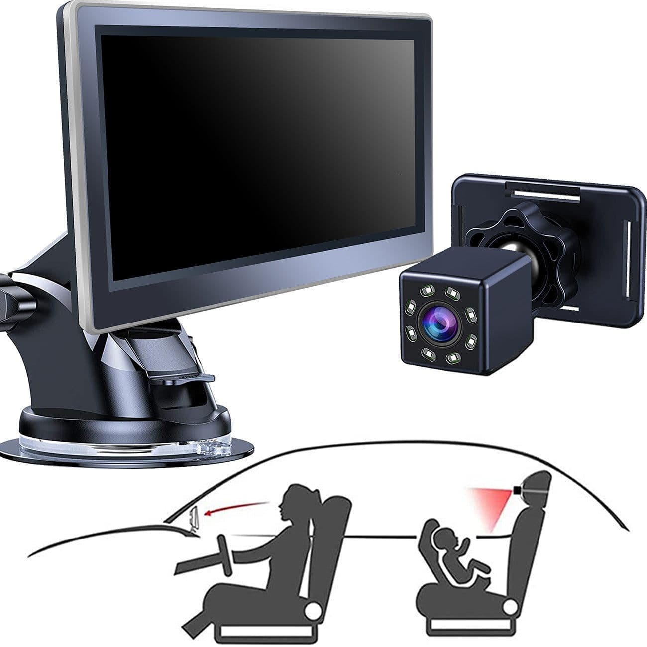 image-Car Infant Baby Infrared Night Vision Rearview Mirror