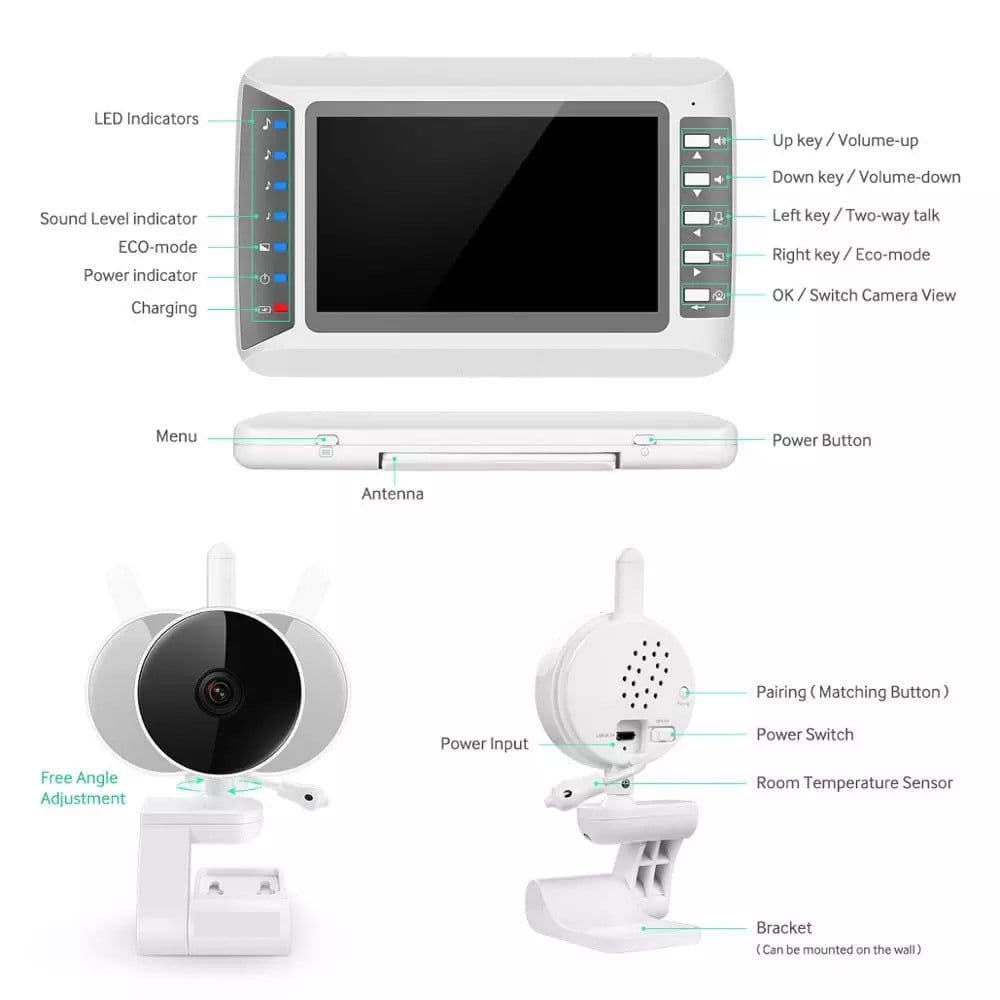 image-Wireless HD Baby Two-way Voice Intercom Monitor