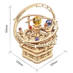 image-Rotatable DIY 3D Starry Night Wooden Model Building Kits Assembly Music Box Toy Gift