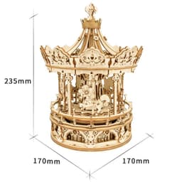 image-Rotatable DIY 3D Starry Night Wooden Model Building Kits Assembly Music Box Toy Gift