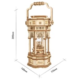 image-Rotatable DIY 3D Starry Night Wooden Model Building Kits Assembly Music Box Toy Gift