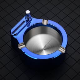 image-Large Cigarette Ashtray With Permanent Match Lighter Fancy Metal Ash Tray Set For Weed Cool Ashtrays For Cigars Outdoor Indoor Decor In Home Office