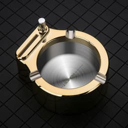 image-Large Cigarette Ashtray With Permanent Match Lighter Fancy Metal Ash Tray Set For Weed Cool Ashtrays For Cigars Outdoor Indoor Decor In Home Office