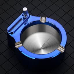 image-Large Cigarette Ashtray With Permanent Match Lighter Fancy Metal Ash Tray Set For Weed Cool Ashtrays For Cigars Outdoor Indoor Decor In Home Office