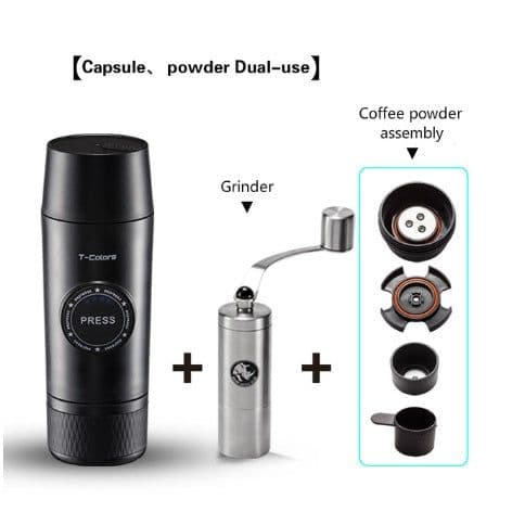 image-Portable Rechargeable Battery Espresso Machine Travel Car Coffee Powder Capsule Dual-Use Electric Mini