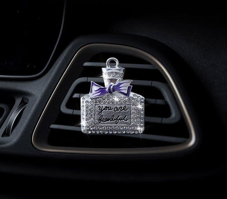 image-Air Outlet Perfume Clip Creative High-end Diamond-studded Perfume Bottle Car Air