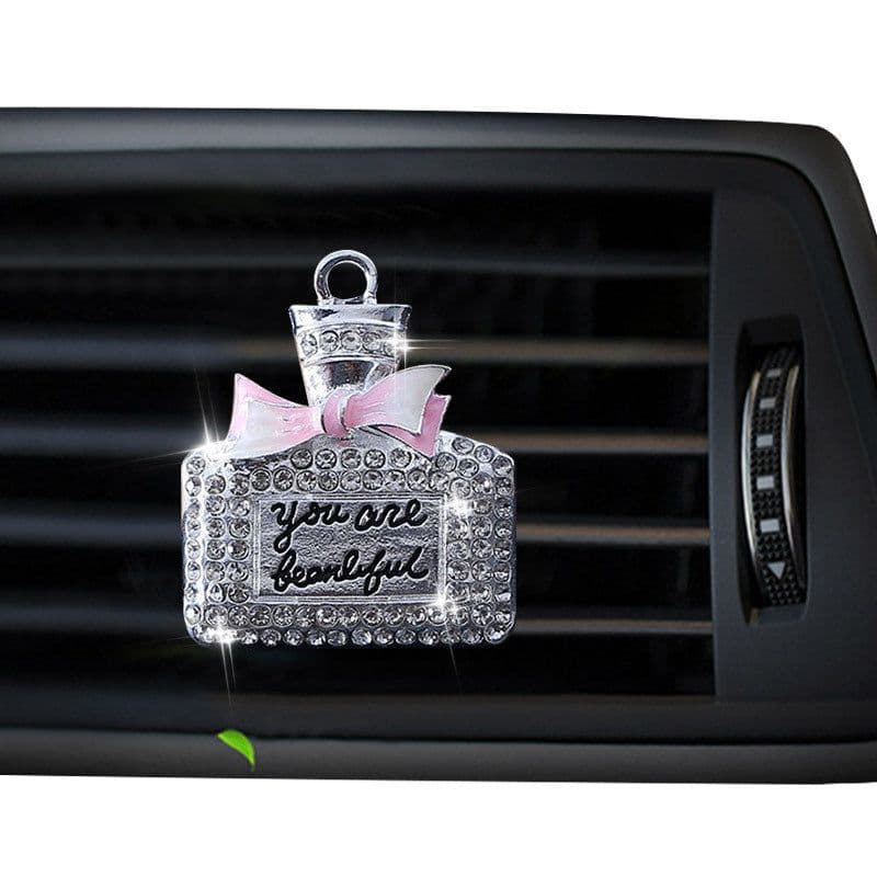 image-Air Outlet Perfume Clip Creative High-end Diamond-studded Perfume Bottle Car Air