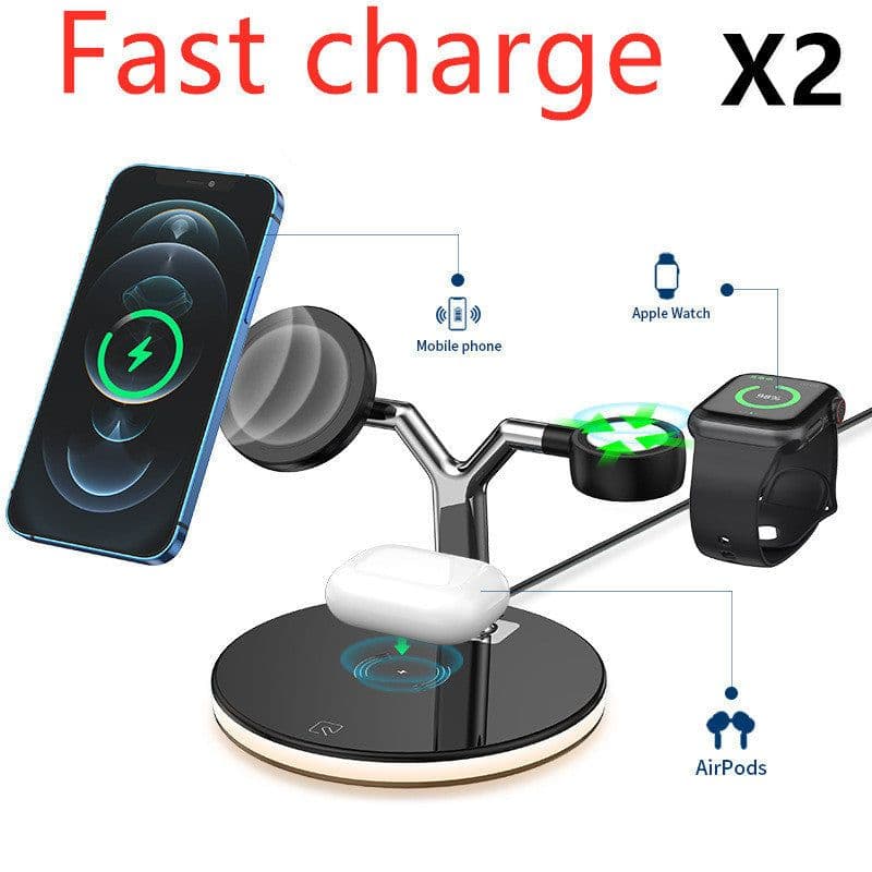 image-Compatible with Apple, 3 In 1 Magnetic Wireless Charger 15W Fast Charging Station For Magsafe Chargers
