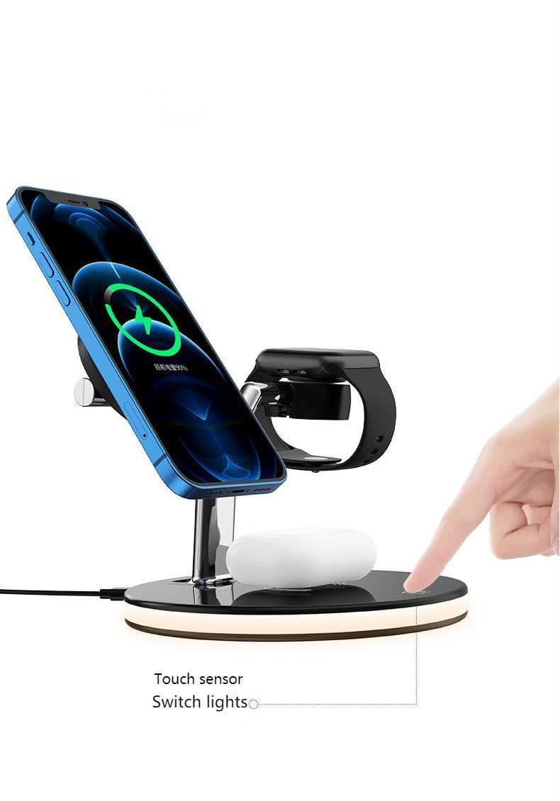image-Compatible with Apple, 3 In 1 Magnetic Wireless Charger 15W Fast Charging Station For Magsafe Chargers
