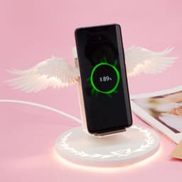 image-Universal Colorful LED Angel Wings Qi Wireless Charger Charge Dock For Mobile Phone Fast Charger