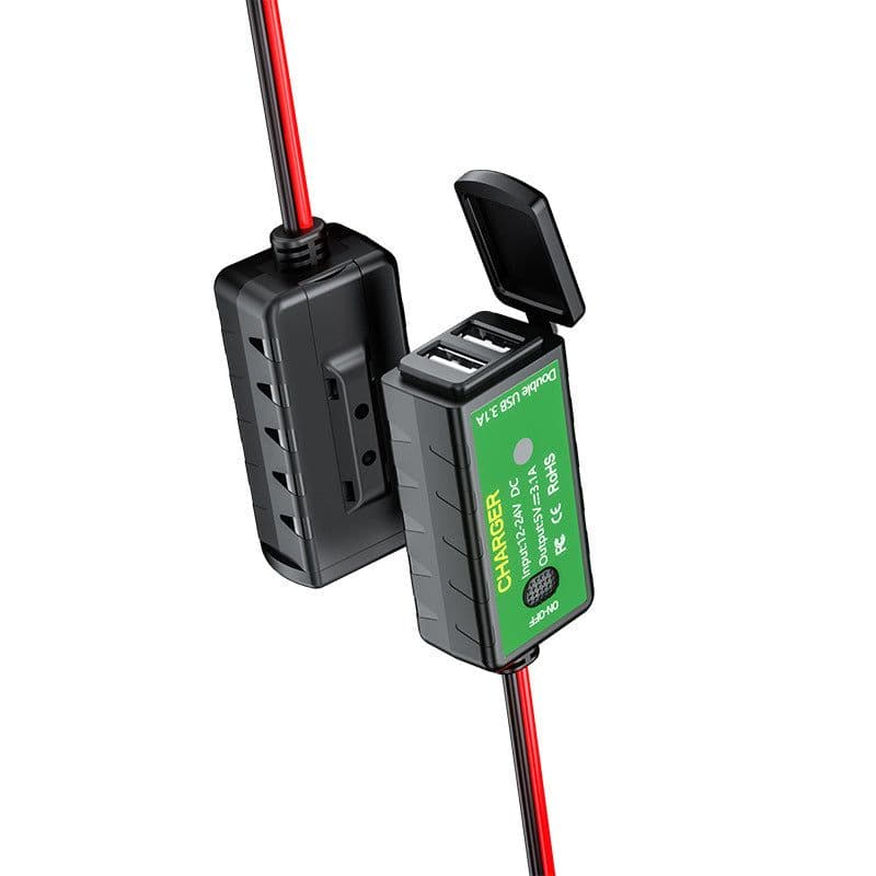 image-Charger 12V Dual USB Motorcycle Charger Waterproof