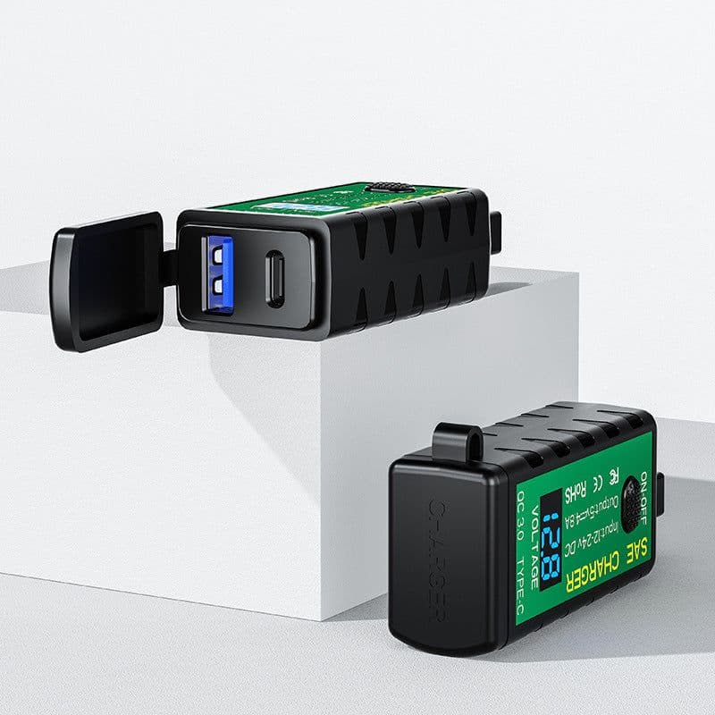 image-Charger 12V Dual USB Motorcycle Charger Waterproof