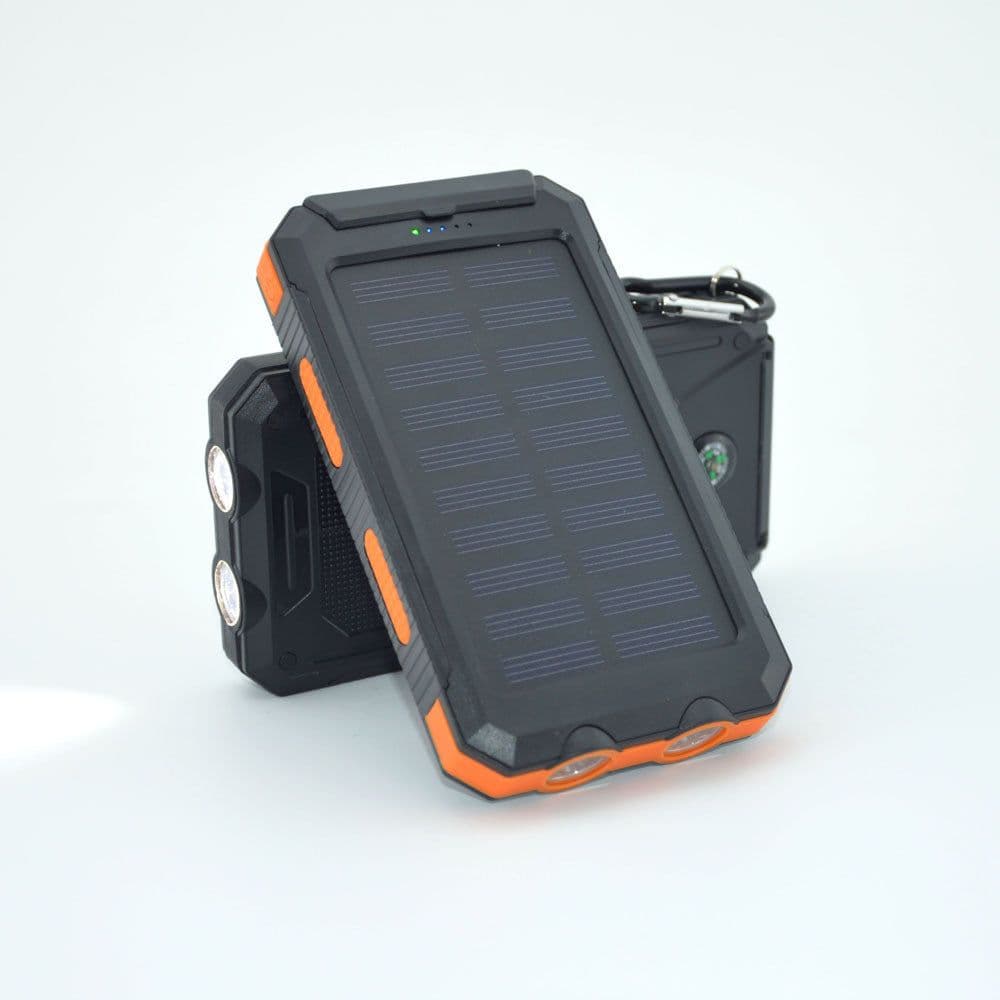 image-Solar Power Bank Compass 20000mAh Outdoor Mobile Phone Dual Headlights