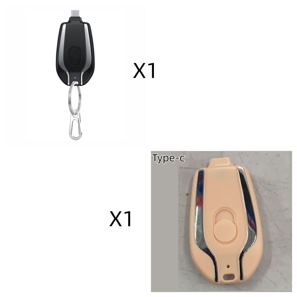 image-1500mAh Mini Power Emergency Pod Keychain Charger With Type-C Ultra-Compact Mini Battery Pack Fast Charging Backup Power Bank