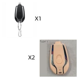 image-1500mAh Mini Power Emergency Pod Keychain Charger With Type-C Ultra-Compact Mini Battery Pack Fast Charging Backup Power Bank