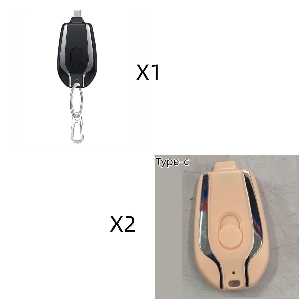image-1500mAh Mini Power Emergency Pod Keychain Charger With Type-C Ultra-Compact Mini Battery Pack Fast Charging Backup Power Bank