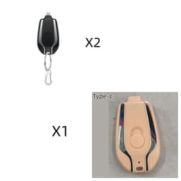 image-1500mAh Mini Power Emergency Pod Keychain Charger With Type-C Ultra-Compact Mini Battery Pack Fast Charging Backup Power Bank