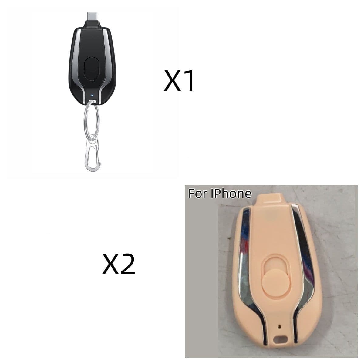 image-1500mAh Mini Power Emergency Pod Keychain Charger With Type-C Ultra-Compact Mini Battery Pack Fast Charging Backup Power Bank