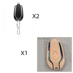 image-1500mAh Mini Power Emergency Pod Keychain Charger With Type-C Ultra-Compact Mini Battery Pack Fast Charging Backup Power Bank