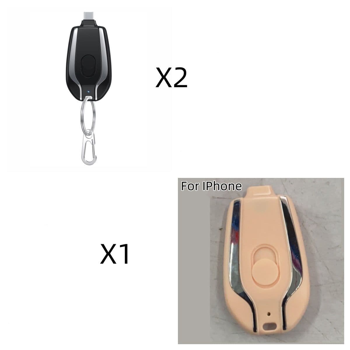 image-1500mAh Mini Power Emergency Pod Keychain Charger With Type-C Ultra-Compact Mini Battery Pack Fast Charging Backup Power Bank