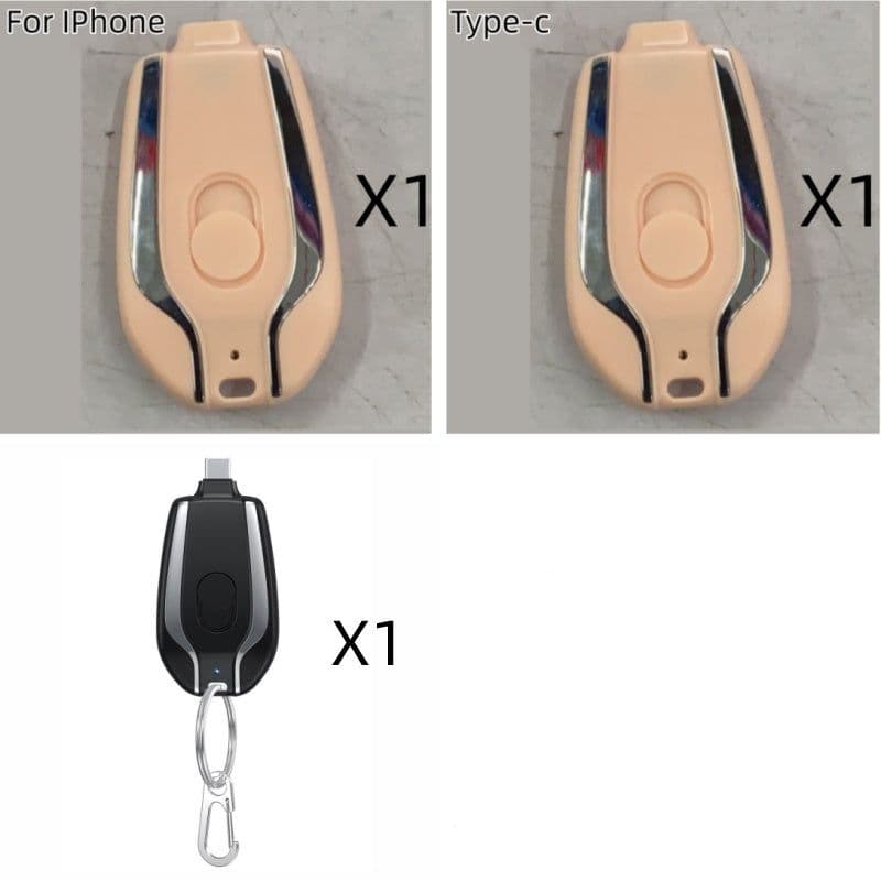 image-1500mAh Mini Power Emergency Pod Keychain Charger With Type-C Ultra-Compact Mini Battery Pack Fast Charging Backup Power Bank