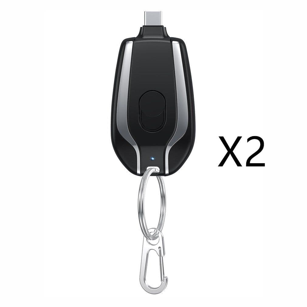 image-1500mAh Mini Power Emergency Pod Keychain Charger With Type-C Ultra-Compact Mini Battery Pack Fast Charging Backup Power Bank