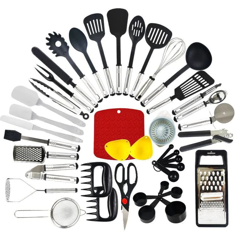 image-Non-Stick Spatula And Spoon Nylon Kitchen Utensils 44-Piece Cooking Spatula And Spoon Kitchen Utensils