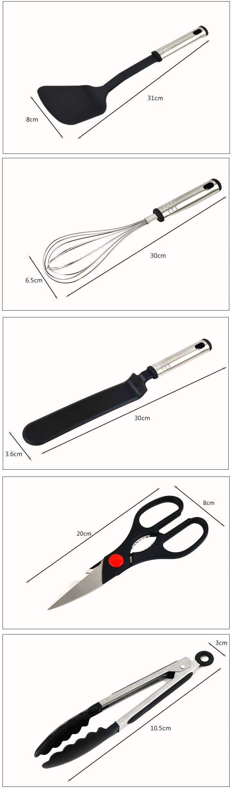 image-Non-Stick Spatula And Spoon Nylon Kitchen Utensils 44-Piece Cooking Spatula And Spoon Kitchen Utensils