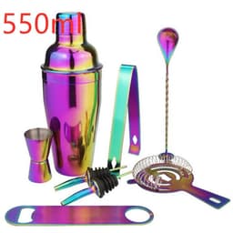 image-8-Piece Stainless Steel Cocktail Shaker Set, Electroplating Colorful Shaker