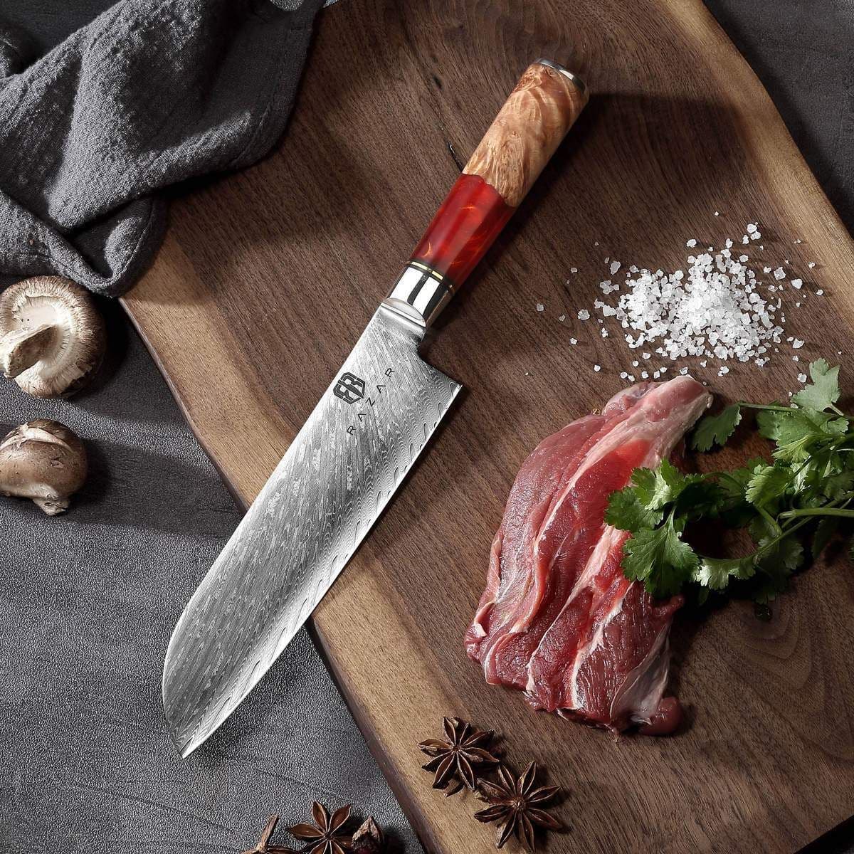 image-Damascus Chef's Knife Western Kitchen Knife Slicing Knife Chopping Knife