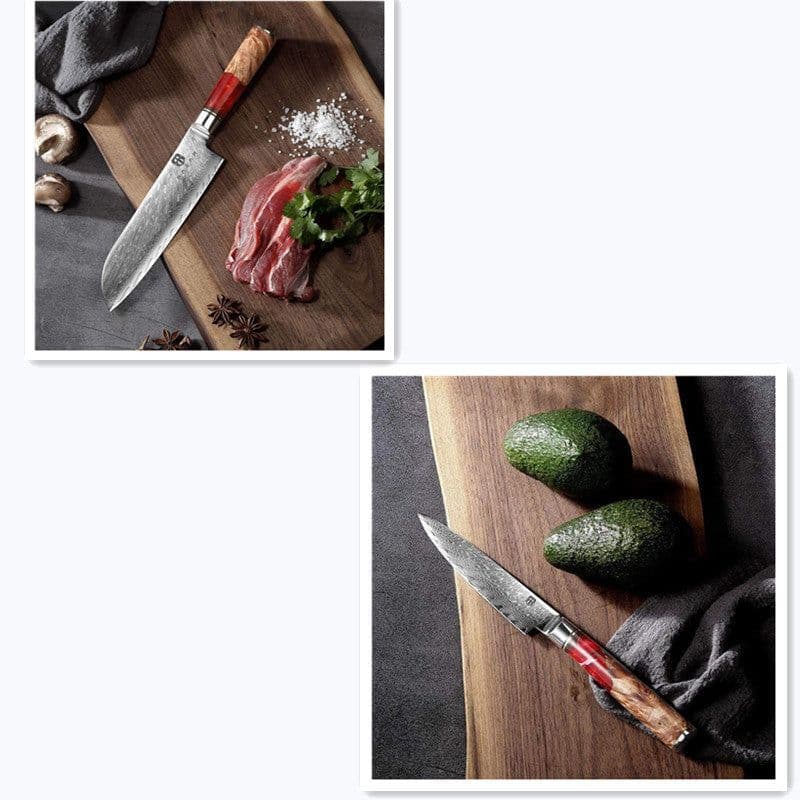 image-Damascus Chef's Knife Western Kitchen Knife Slicing Knife Chopping Knife
