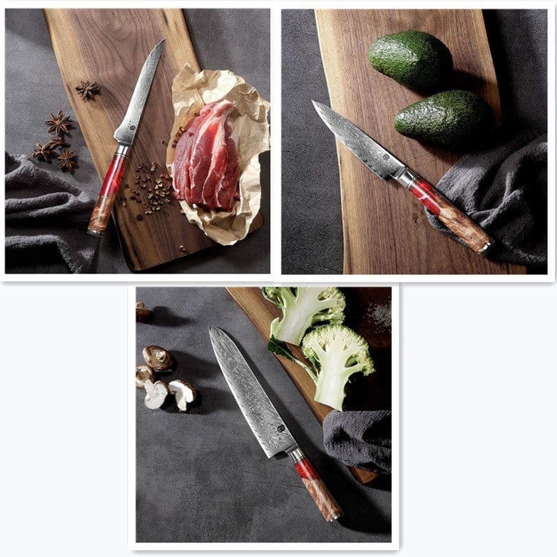 image-Damascus Chef's Knife Western Kitchen Knife Slicing Knife Chopping Knife