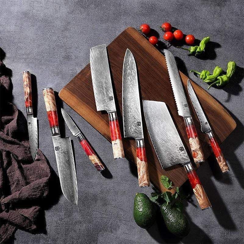 image-Damascus Chef's Knife Western Kitchen Knife Slicing Knife Chopping Knife
