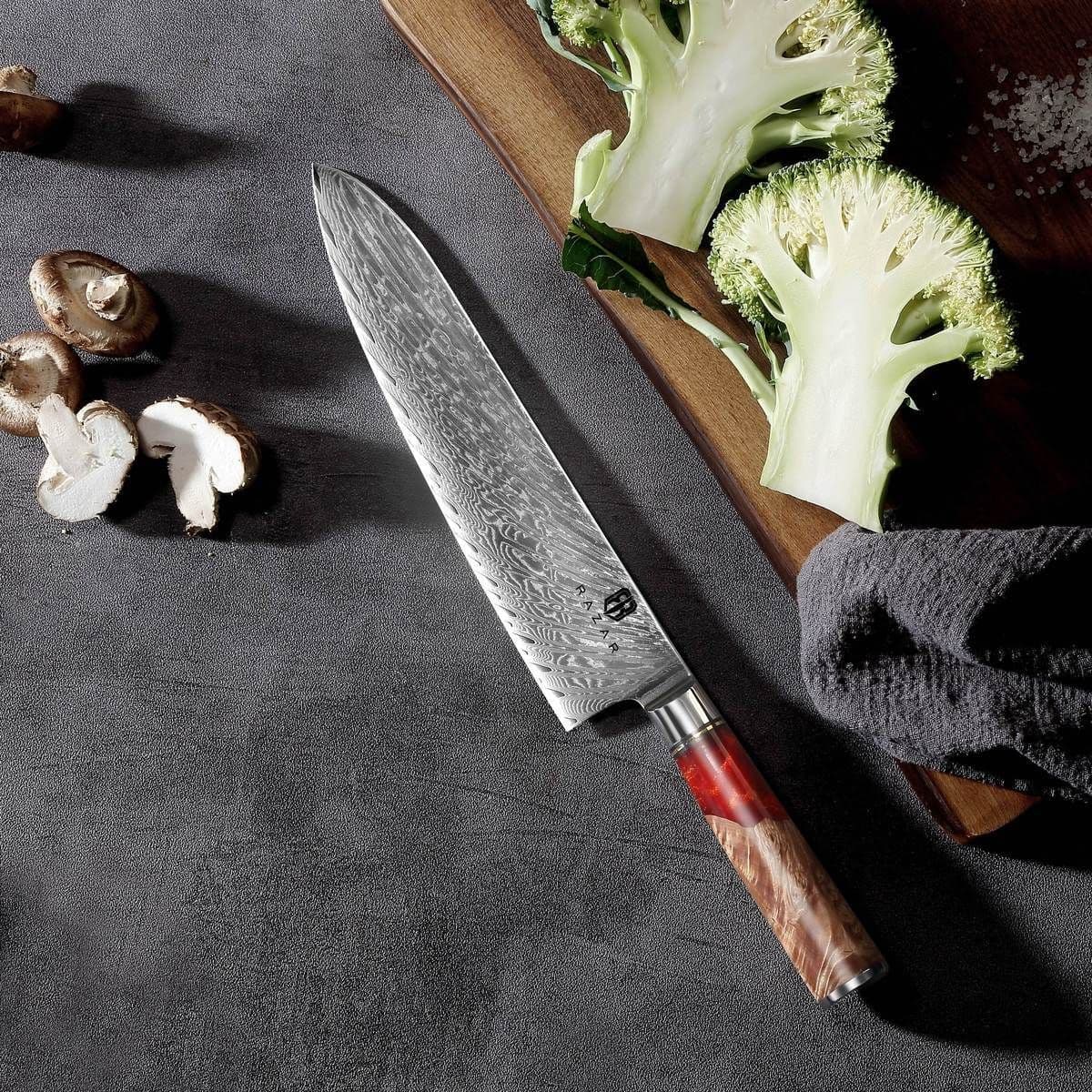 image-Damascus Chef's Knife Western Kitchen Knife Slicing Knife Chopping Knife