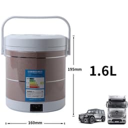 image-12V 24V Mini Rice Cooker 1.6L Car Truck Electric Hot Soup Rice Cooker