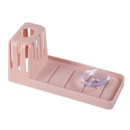 image-Sink Suction Cup Rack Cleaning Brush Rack Drain Kitchen Non-Perforated Sponge Spoon Soap Storage Rack