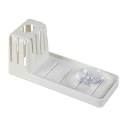 image-Sink Suction Cup Rack Cleaning Brush Rack Drain Kitchen Non-Perforated Sponge Spoon Soap Storage Rack