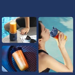 image-6blade Portable Blender Mini Juicer Cup Extractor Smoothie USB Charging Fruit Squeezer Blender Food Mixer Ice Crusher Portable Juicer Machine