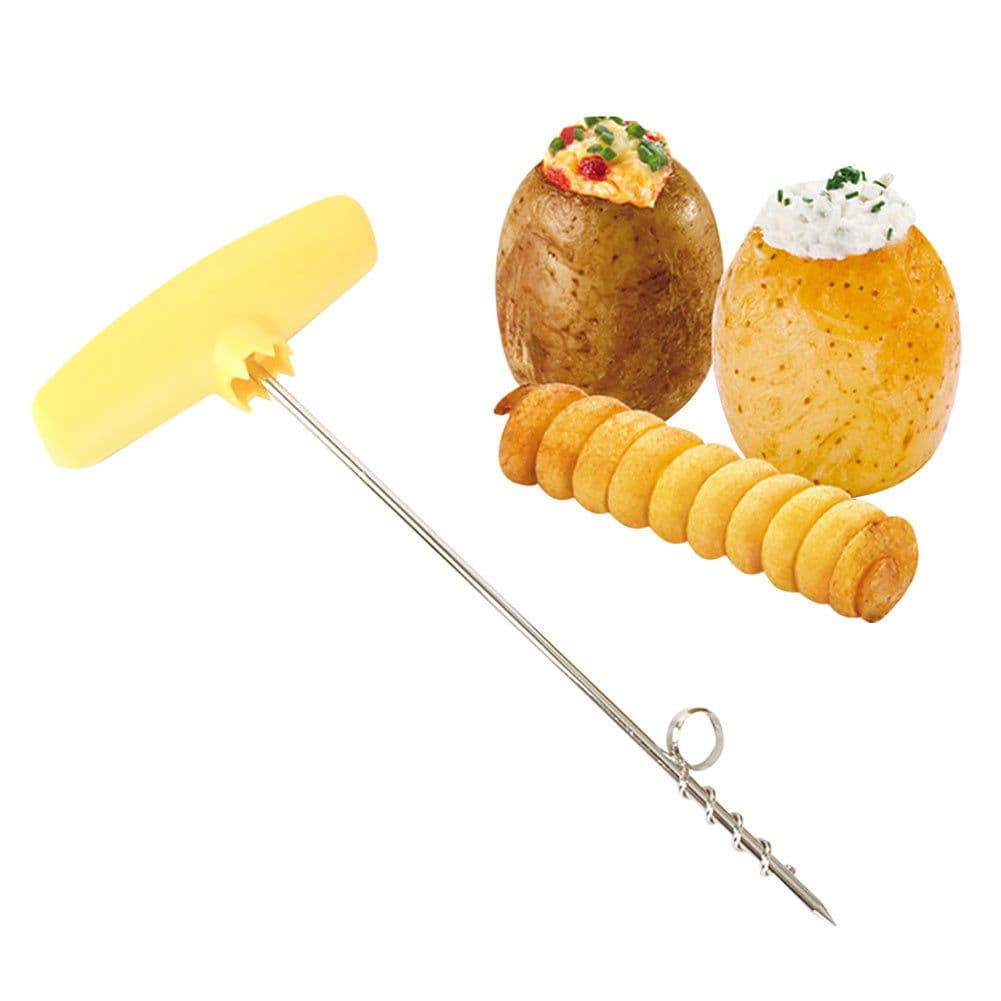 image-Potato Tower Chip Slicer Spiral Machine Spiral Slicer Tornado Twister Manual Cutter Tool Easy To Clean Kitchen Gadgets